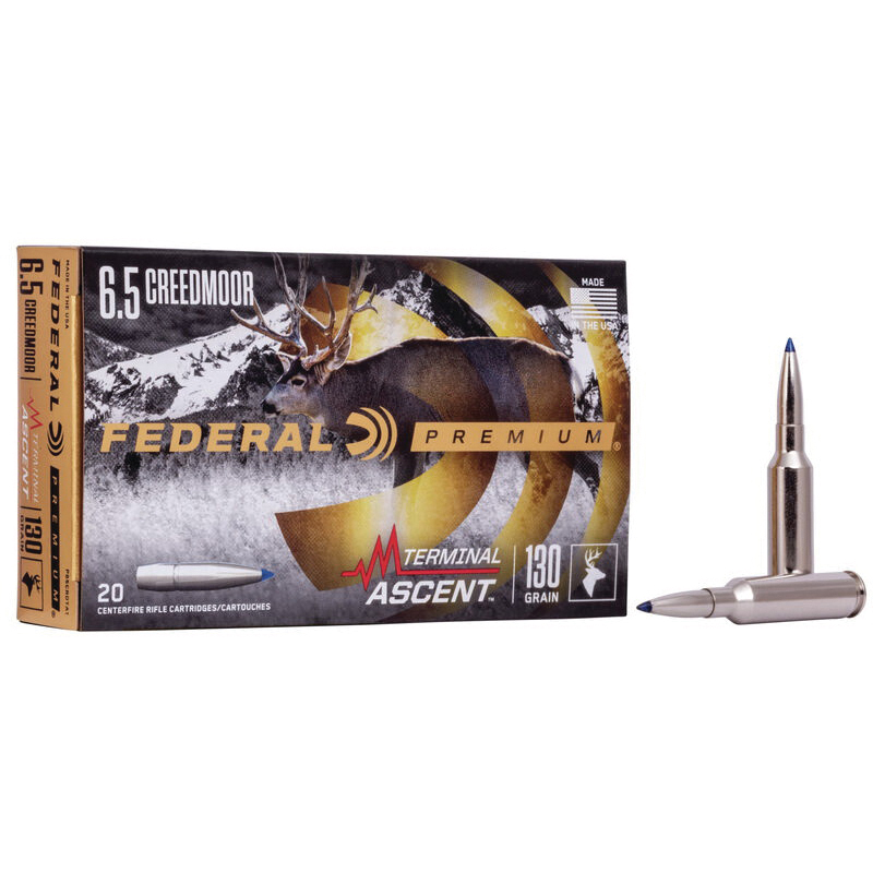 Federal 130 gr Terminal Ascent 6.5 Crd Ammo, 20/pack - P65CRDTA1