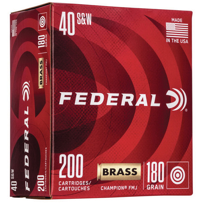 Federal Champion Training 180 gr FMJ .40 S&W Ammo, 200/pack - WM52232 - Federal