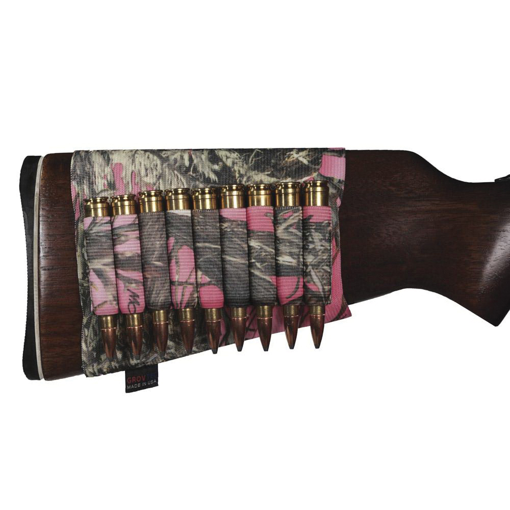 GrovTec 9 Shell Rifle Buttstock Ammo Holder, TrueTimber Conceal Dark Pink - GTAC74 - Grovtec Us Inc