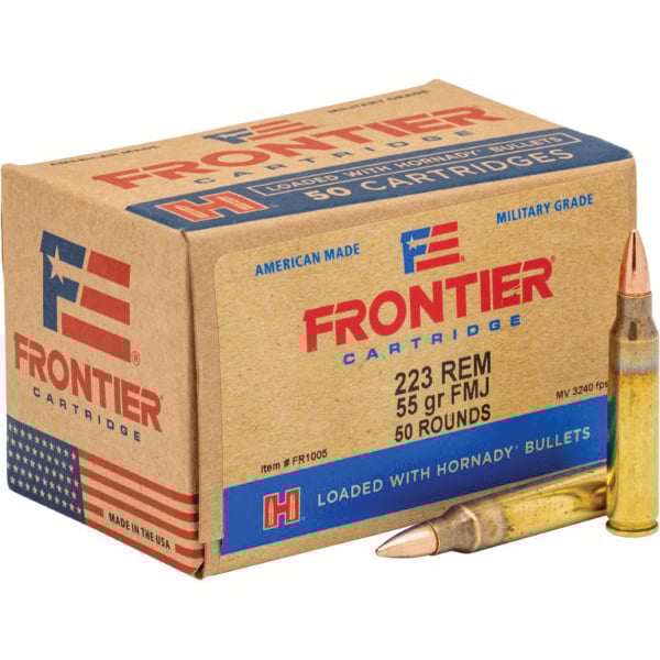 Hornady Frontier 55 gr FMJ .223 Rem Ammo, 50/box - FR1005 - Hornady
