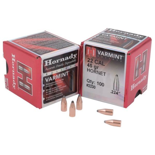 Hornady Varmint .22 45 gr RN Rifle Bullet, 100/box - 2230 - Hornady