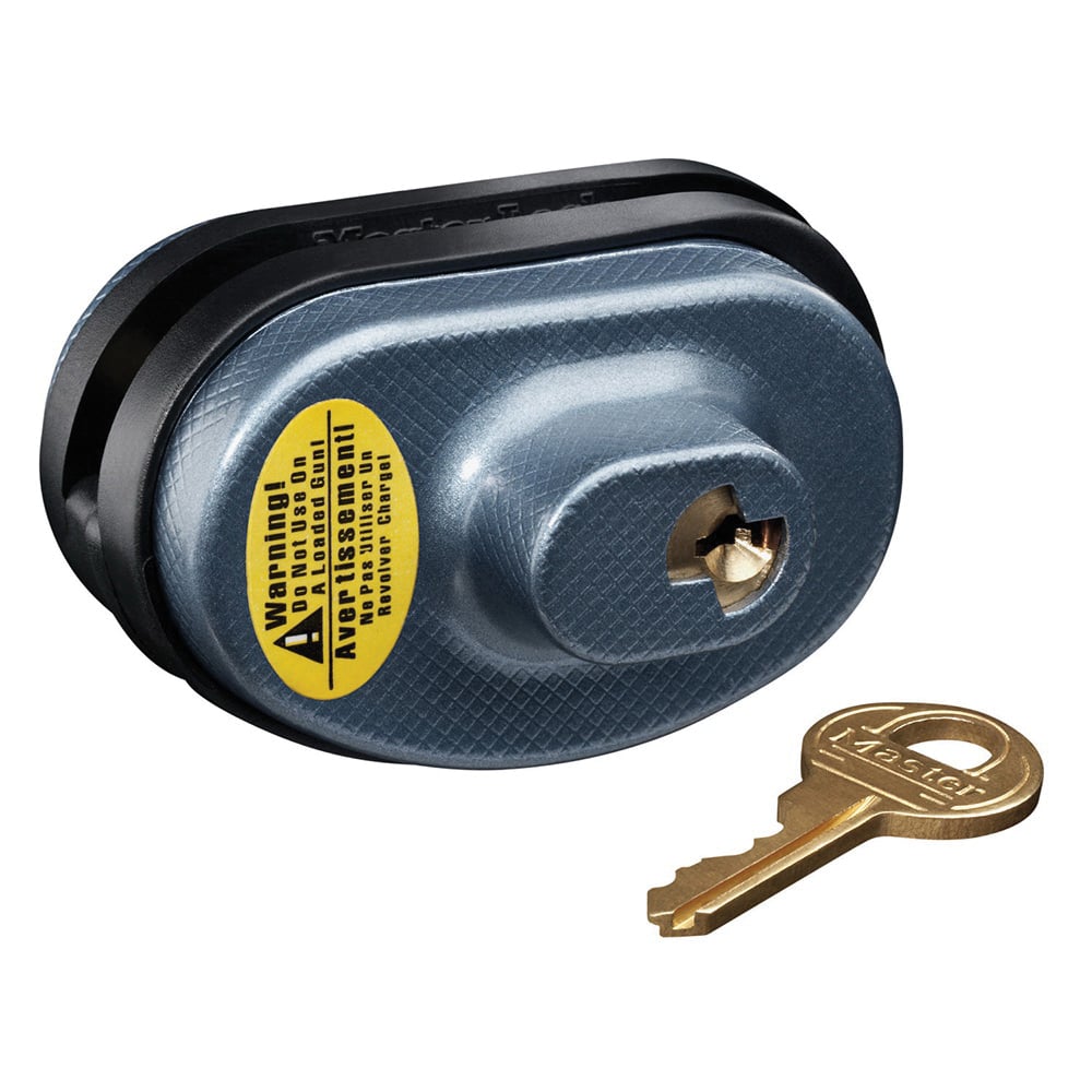 Master Lock Keyed Different Trigger Gun Lock for Handguns, Rifles and Shotguns, Black/Blue - 90DSPT