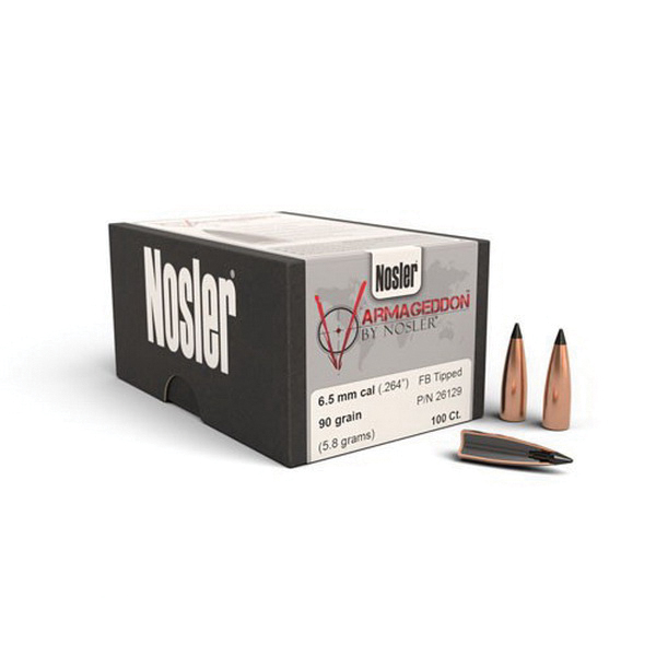 Nosler Varmageddon 6.5mm 90 gr FBTP Rifle Bullet, 100/box - 26129 - Nosler