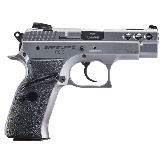 SAR USA P8S Compact Steel Framed Pistol 9mm 3.8" 17rd, Stainless - P8SST - Sar Usa