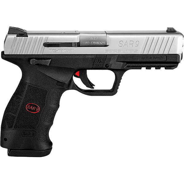 SAR SAR9 9mm Pistol 4.4", BLK/SS - SAR9T - Sar Usa