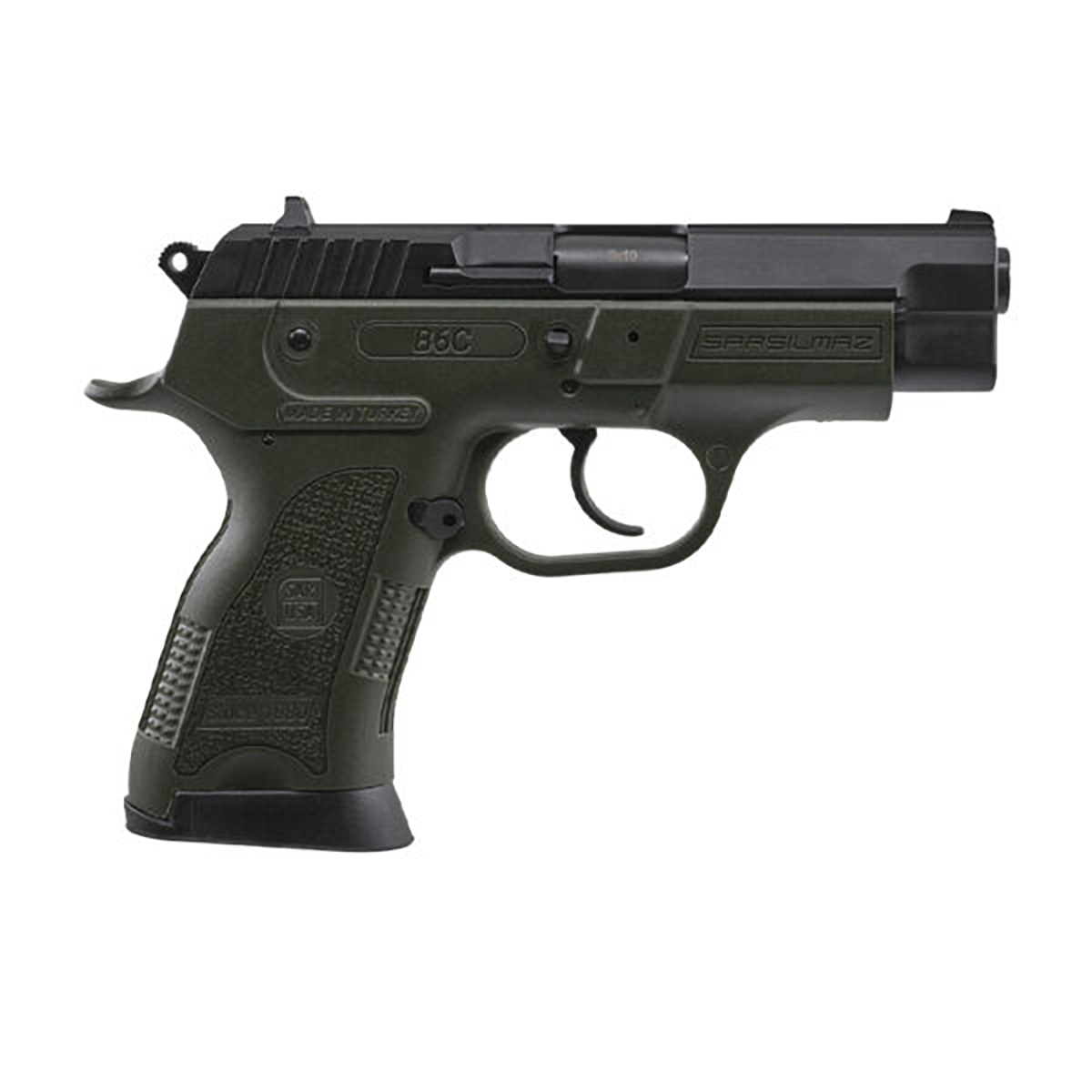 SAR USA B6C Compact 9mm 3.8" 13rd Pistol, OD Green - B6C9OD - SAR USA