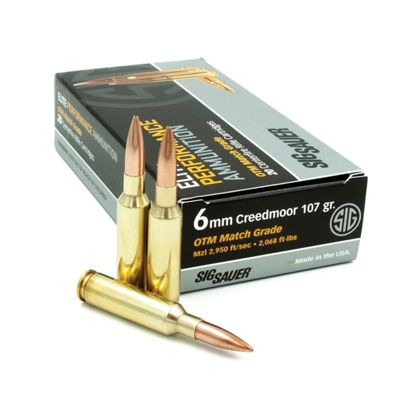 Sig Sauer Elite Match 107 gr OTMJHP 6mm Crd Ammo, 20/pack - E6MMCM220 - Sig Sauer