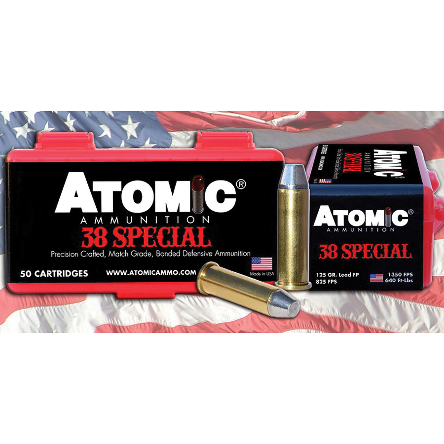 Atomic Ammunition Cowboy Action 125 gr LRNFP .38 Spl Ammo, 50/box - 451 - Atomic