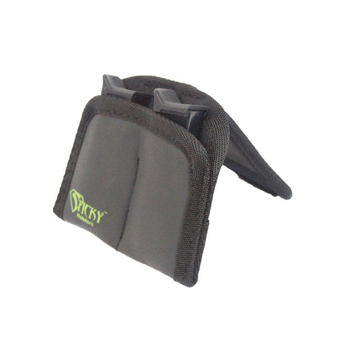 Sticky Holsters Dual Mini Mag Pouch, Black with Green Logo - DMMP - Sticky Holsters