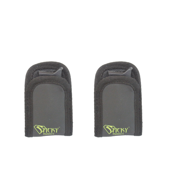 Sticky Holsters IWB/Pocket Mini Mag Sleeve for Single Stack Magazines Up To 40S&W, Black with Green Logo - MMSX2 - Sticky Holsters