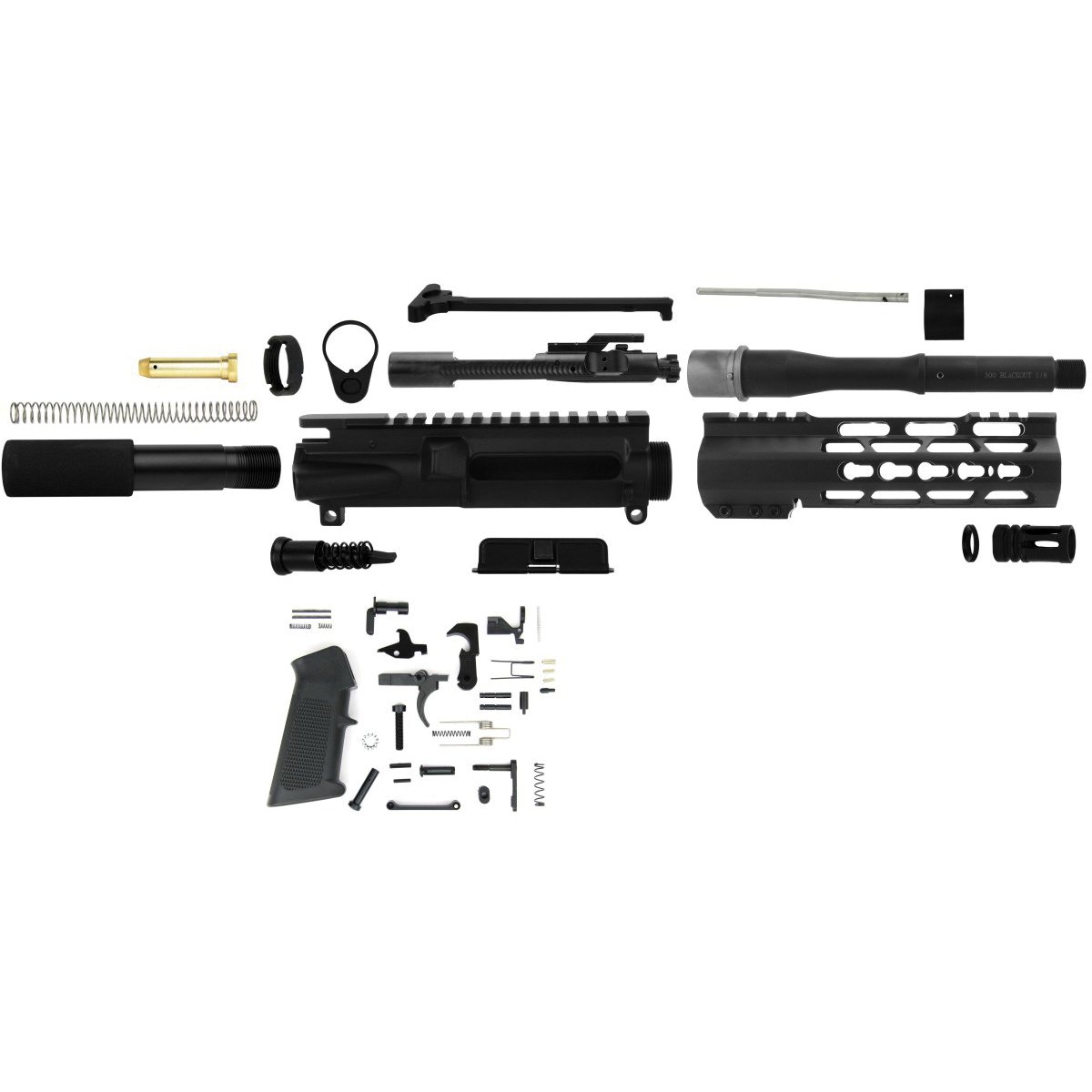 Tacfire .300 Blackout 7.5" KeyMod Unassembeld Pistol Build Kit, Black - SSPK300LPK7K - Tacfire