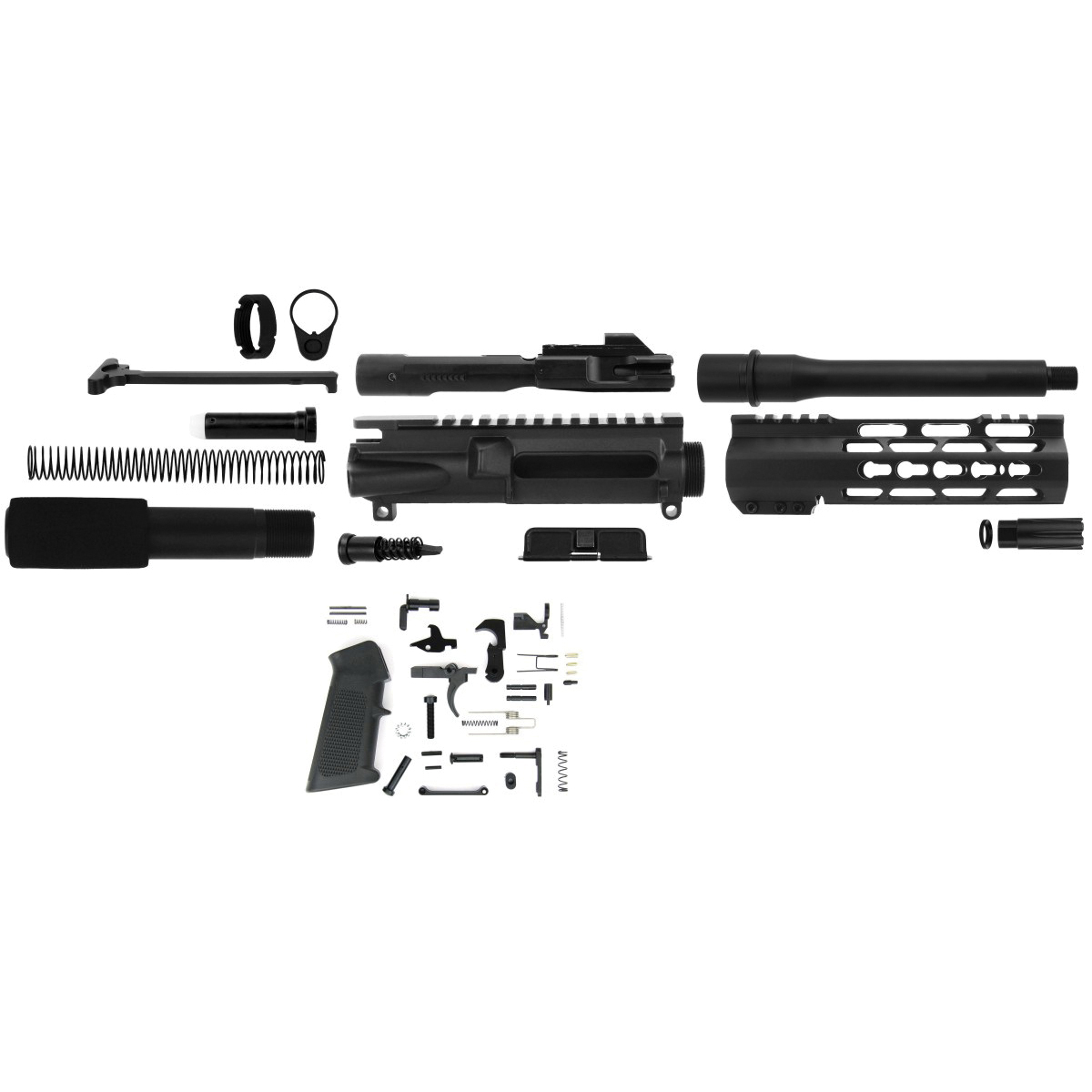Tacfire 9mm 7.5" KeyMod Unassembeld Pistol Build Kit, Black - SSPK9MMLPK7K - Tacfire