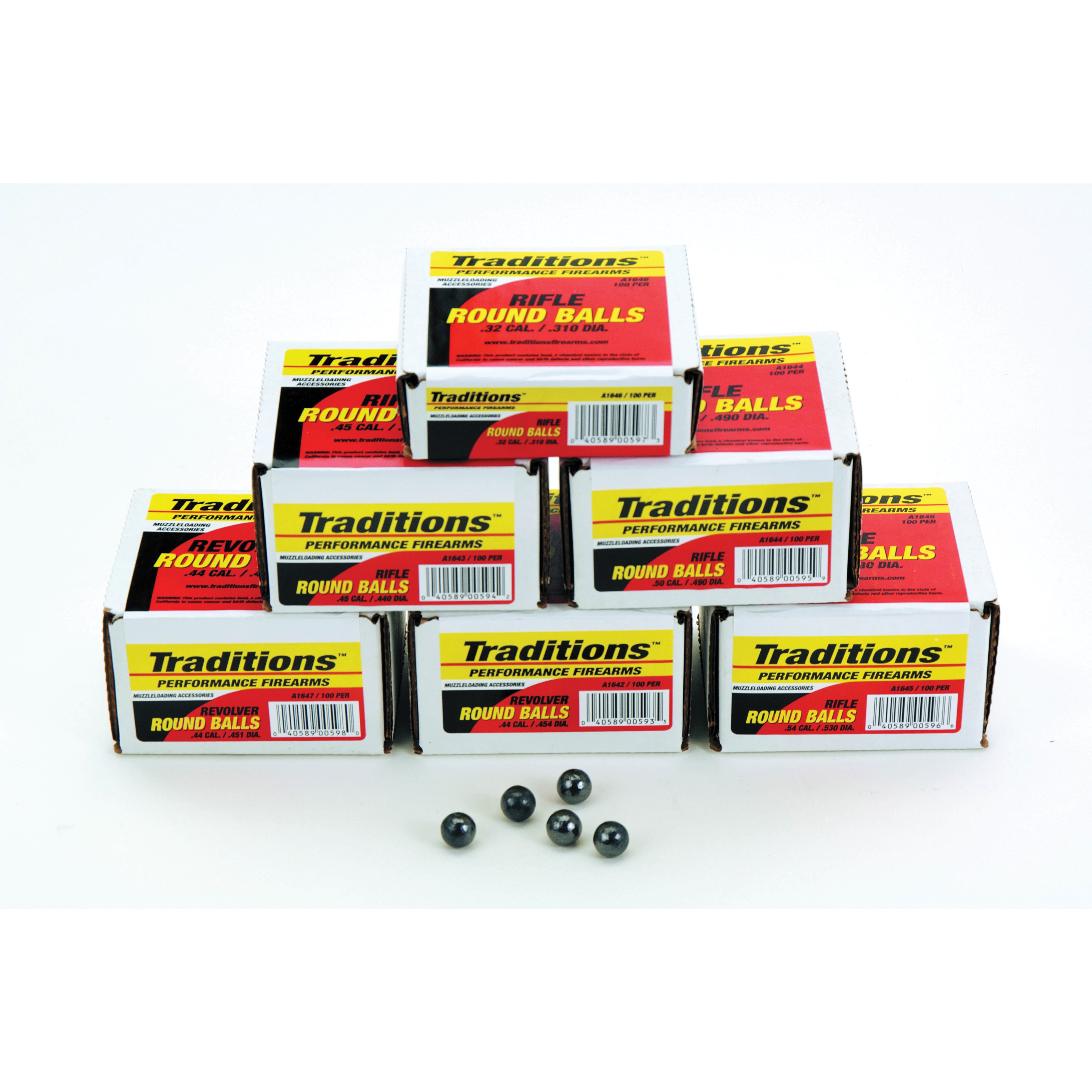 Traditions Firearms .44 140 gr 0.454" Lead Round Ball, 100/pack - A1642 - Traditions Performance Firearms