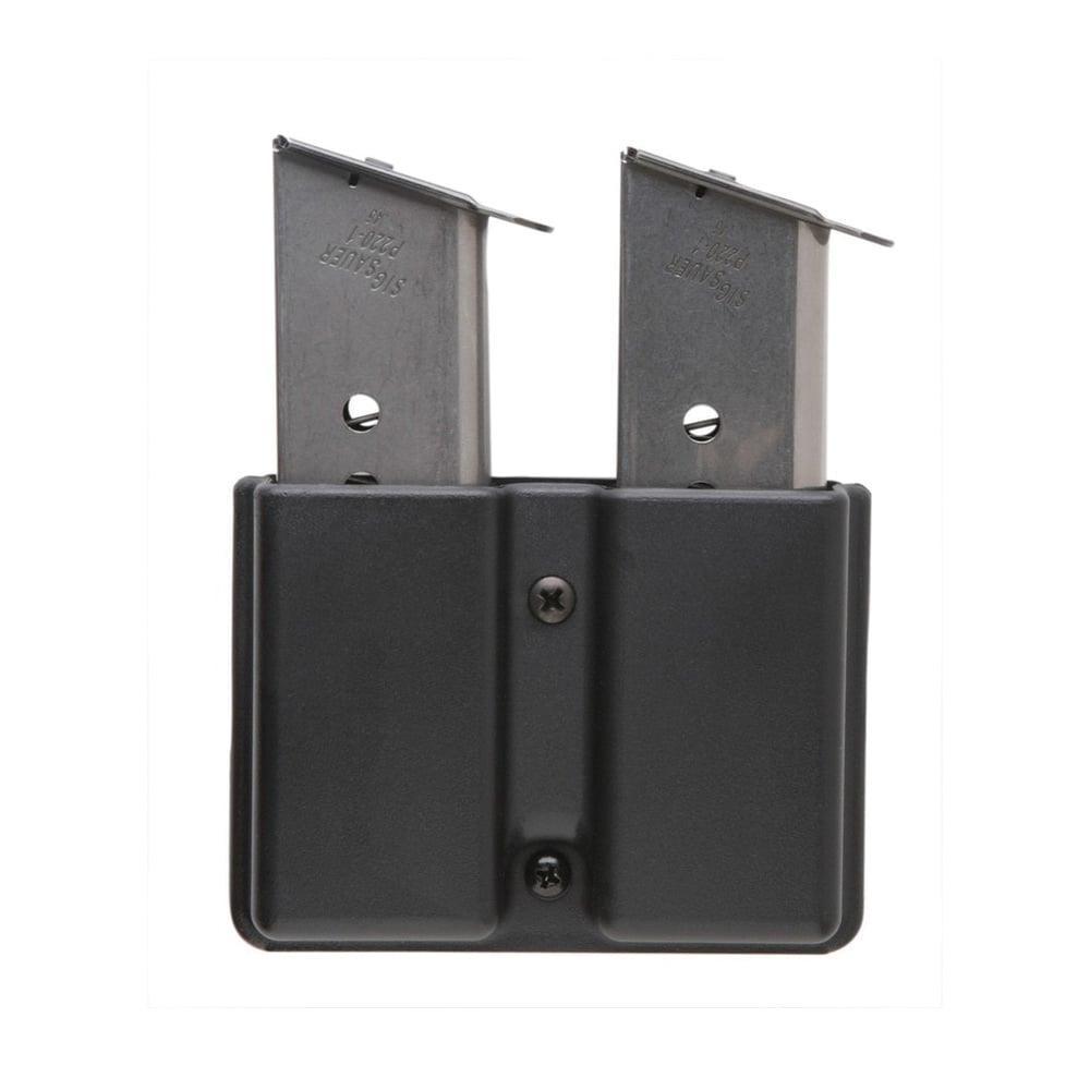 Uncle Mike's Double Row Double Magazine Case for 9mm/40 Cal Magazines, Smooth Black - 51361 - Uncle Mike's