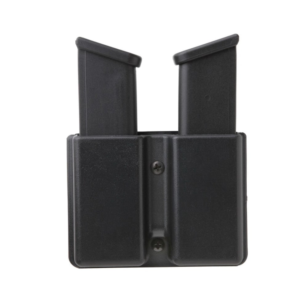 Uncle Mike's Double Row Double Magazine Case for 10mm/45 Cal Magazines, Smooth Black - 51362 - Uncle Mike's