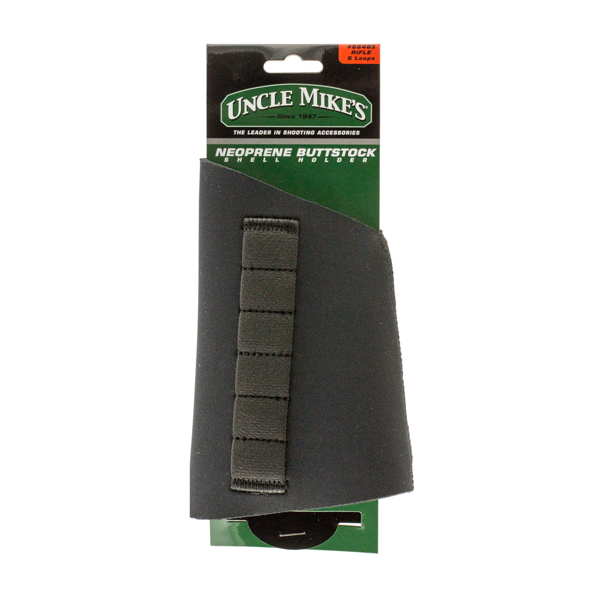 Uncle Mikes Buttstock Shell Holder, Rifle, 6 Rounds, Neoprene, Black - 88483 - Uncle Mike's