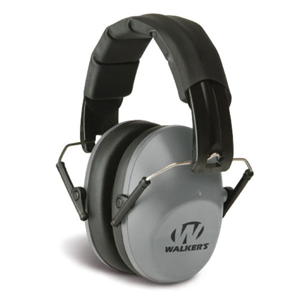 Walkers Game Ear 22 dB Over the Head Pro Low-Profile Folding Earmuff, Gray - GWPFPM1GY - Walkers Game Ear