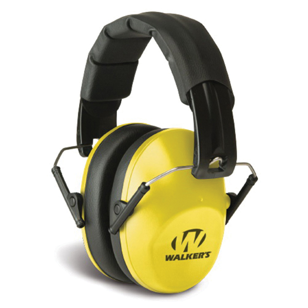 Walkers Game Ear 22 dB Over the Head Pro Low-Profile Folding Earmuff, Yellow - GWPFPM1YL - Walkers Game Ear