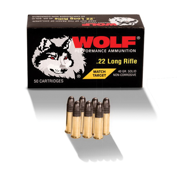 Wolf Performance Match Target 40 gr RN .22lr Ammo, 50/box - 22MTB - Wolf