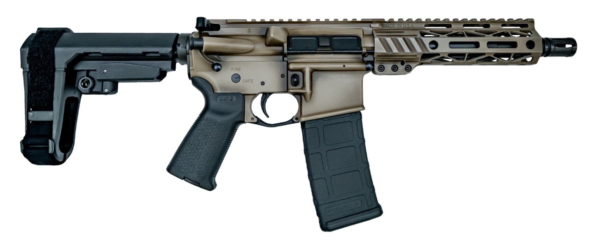 PSA Custom 7.5" Pistol-length 300AAC 1/8 Phosphate 7" LTWT M-Lok Pistol, Battle Tan - Psa Custom