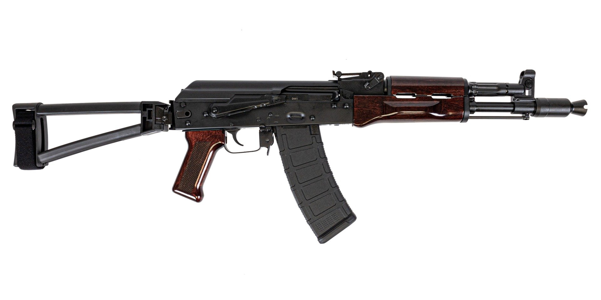 PSA AK-105 Side Folding Pistol w/ Triangle Brace, Toolcraft Bolt, Trunnion, and Carrier, Plum Gloss - Palmetto State Armory