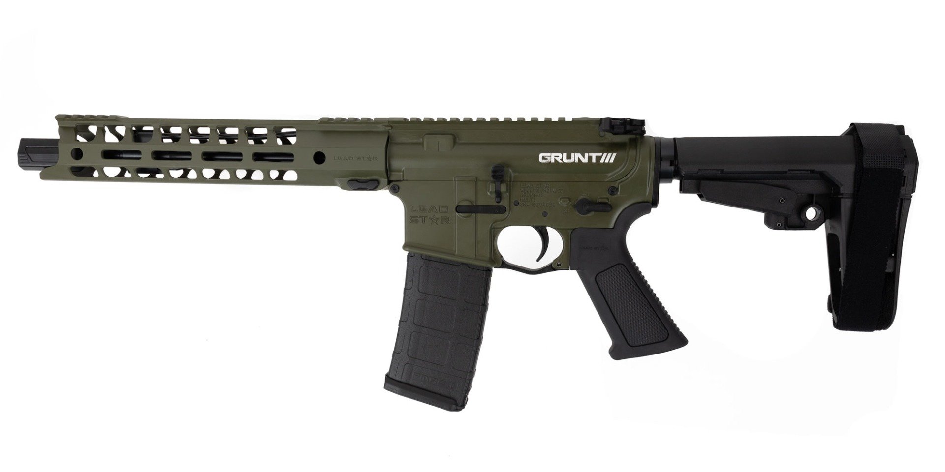 Lead Star Arms Grunt Pistol - 10.5" .223 Wylde w/ 11" Handguard (Sniper Green) - Lead Star Arms