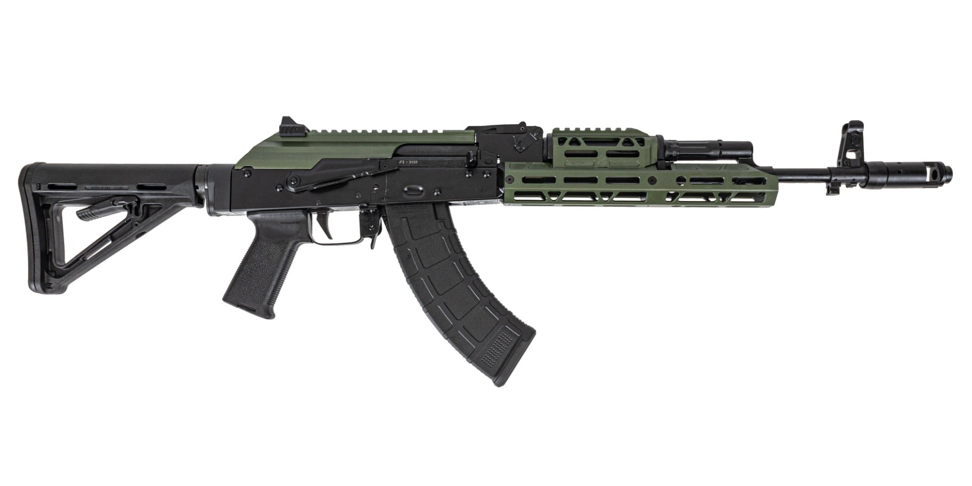 PSA AK-103 GF3 Forged Rifle with ALG Trigger, JL Billet long rail, and Railed Picatinny Dust Cover, ODG - Palmetto State Armory