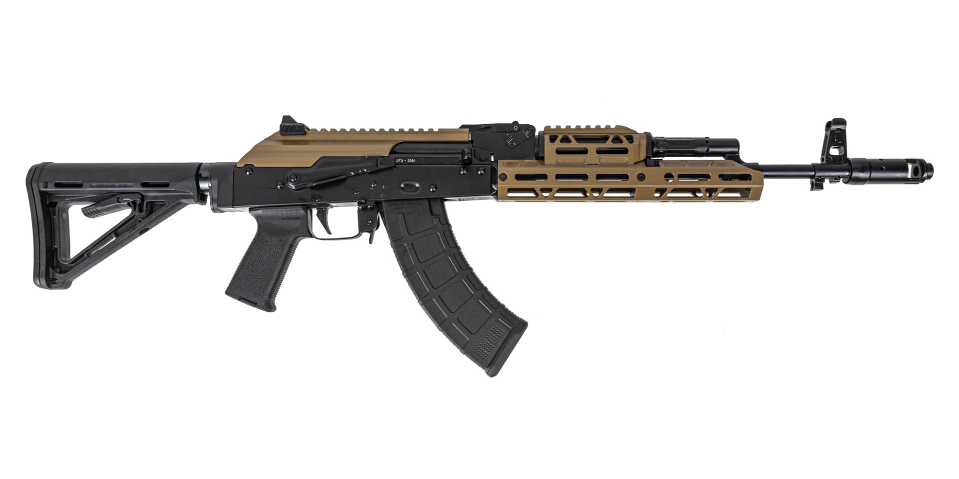 PSA AK-103 GF3 Forged Rifle with ALG Trigger, JL Billet long rail, and Railed Picatinny Dust Cover, FDE - Palmetto State Armory