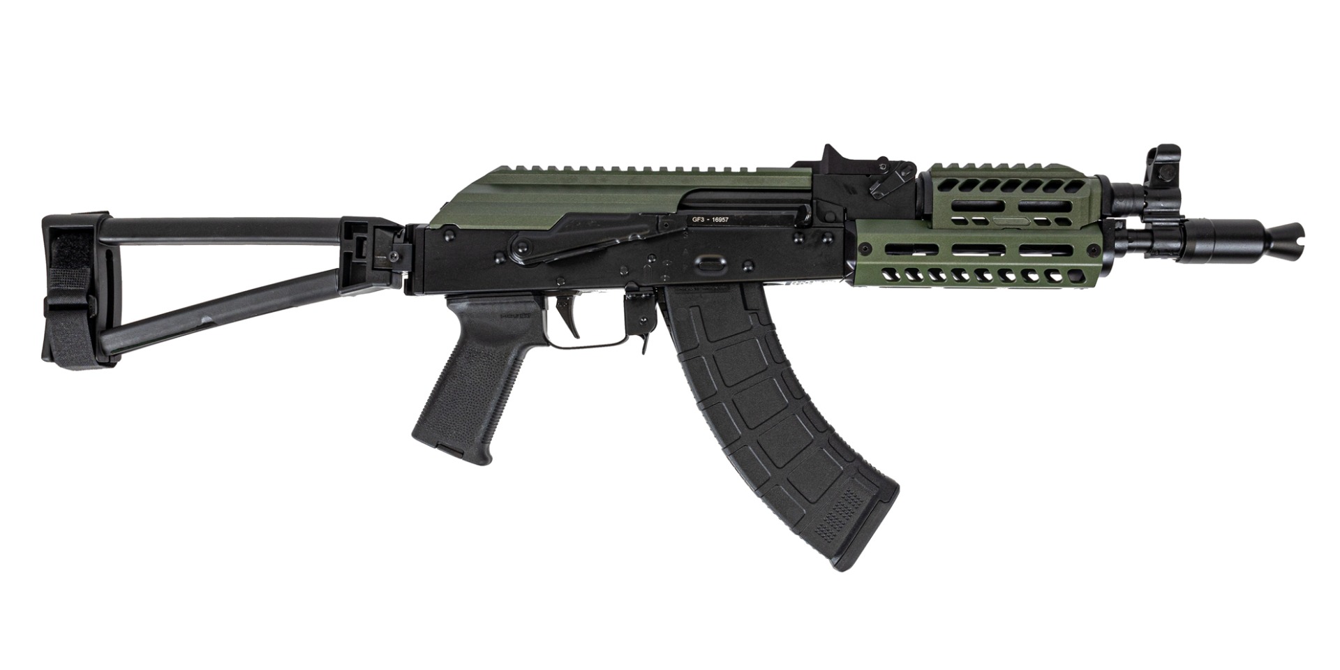 PSA AK-P GF3 Folding Pistol with ALG Trigger, ODG Picatinny Dust Cover, and ODG M-Lok Handguard - Palmetto State Armory
