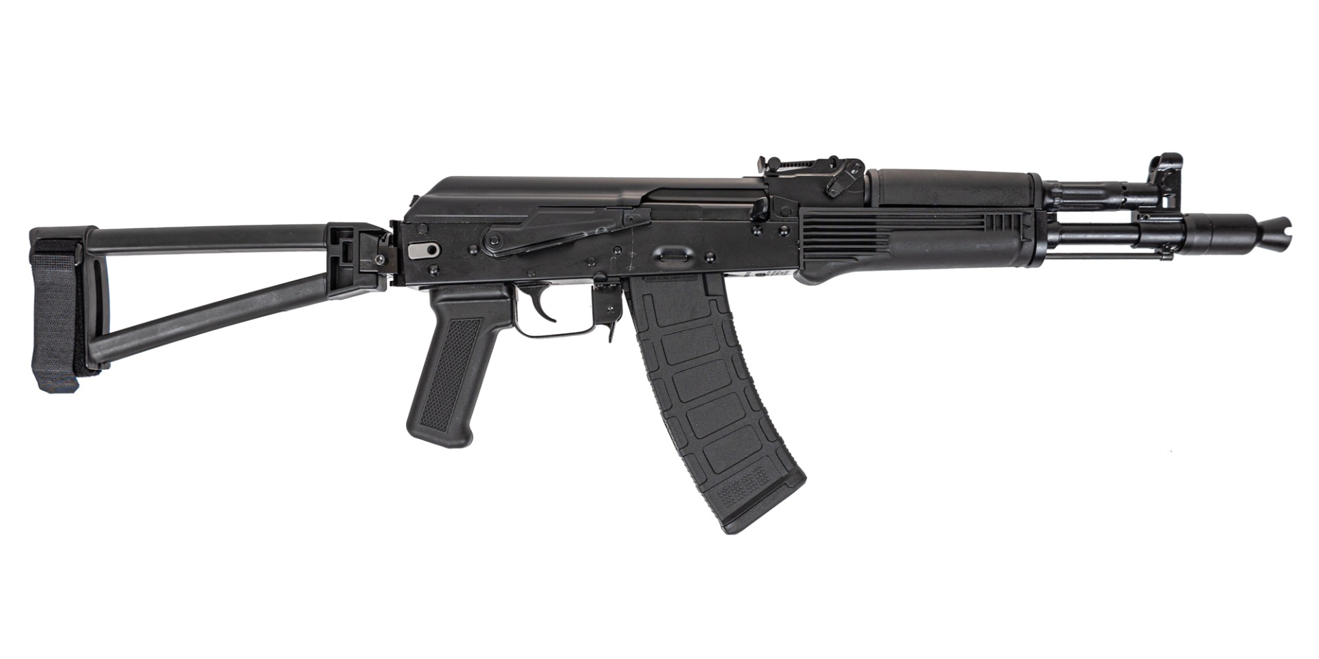 PSA AK-105 Side Folding Pistol w/ Triangle Brace, Toolcraft Trunnion, Bolt, and Carrier, Black - Palmetto State Armory
