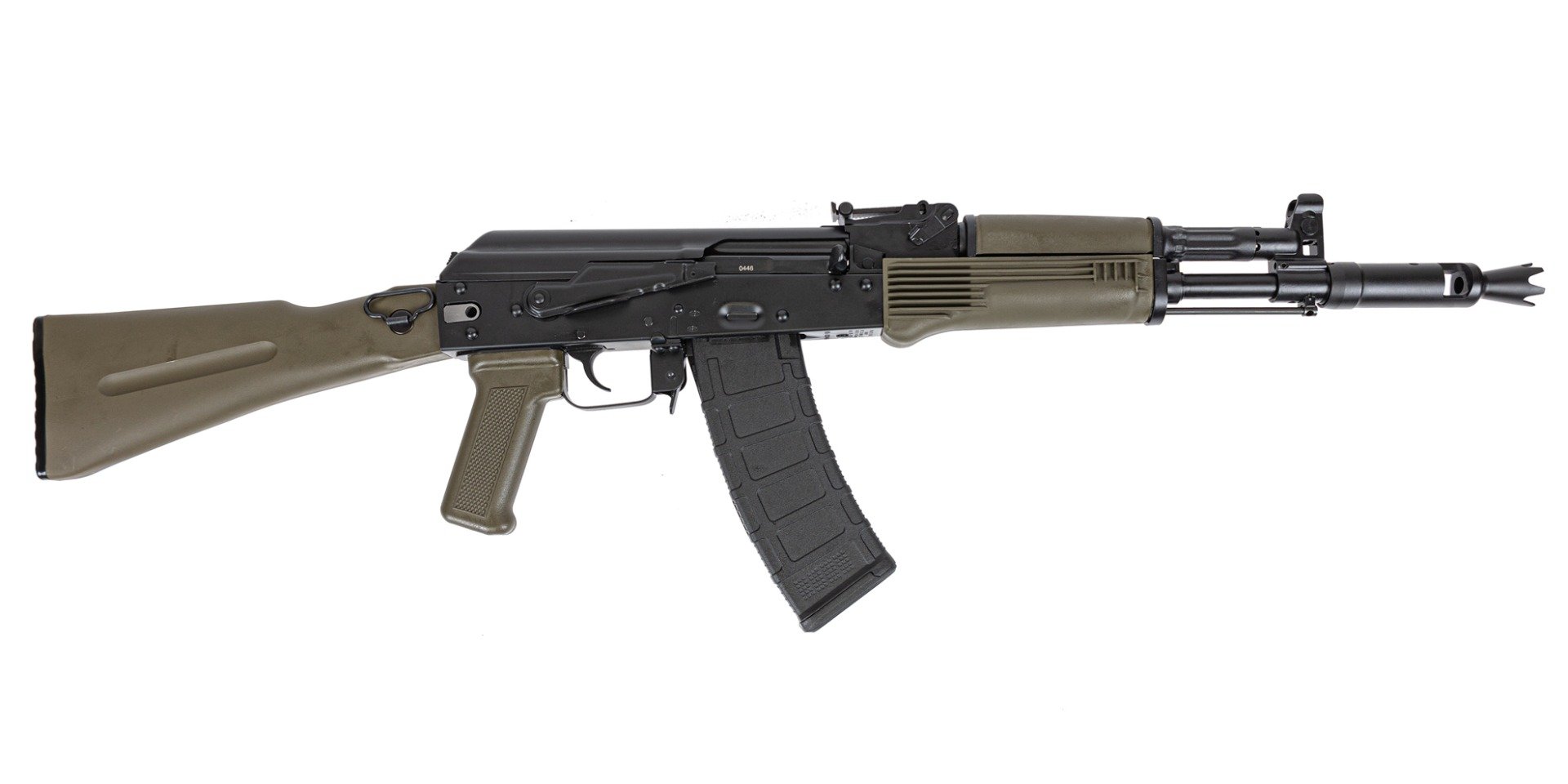 PSA AK-105 Side Folding Rifle w/Pinned and Welded extended booster, Toolcraft Bolt, Trunnion, and Carrier, ODG - Palmetto State Armory