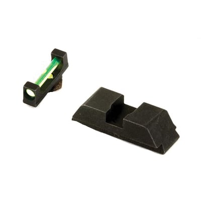 AmeriGlo Green Fiber Front Black Rear Sight Set For 9/40/357 Double Stack Glock - GFT-114 - Ameriglo