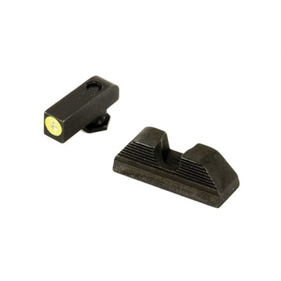 AmeriGlo UC Glock 42/43 Green Tritium Lime Outline Front Black Serrated Round Notch Rear Sight Set - GL-352 - Ameriglo