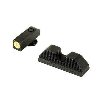 AmeriGlo Sight Set w/ Green Tritium Line Outline Front & Serrated Round Notch Rear For Various Glock Models - GL-354 - Ameriglo