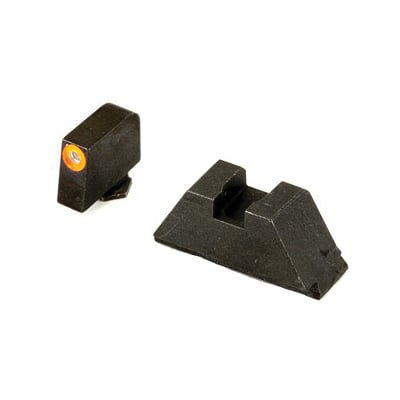 AmerGlo Suppressor Height Green Tritium Orange Outline Front Black Rear Sight Set For All Glocks Except 42/43 - GL-511 - Ameriglo