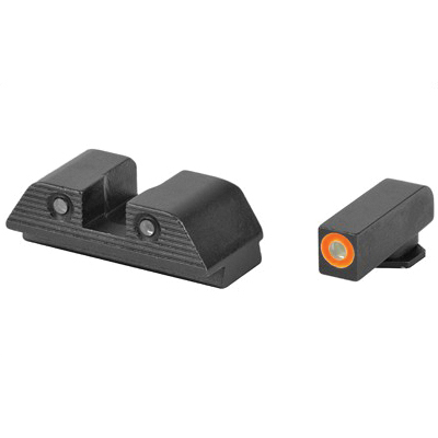 AmeriGlo Trooper Glock 20/21/29/30/31/32/36 Sight Set, Green Front Orange Outline Green Rear - GL-817