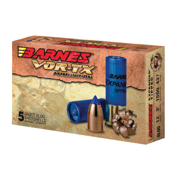 Barnes VOR-TX 20 Gauge Ammo 3" 250 Grain Slug Shotshell, 5 rds/box - 20739 - Barnes
