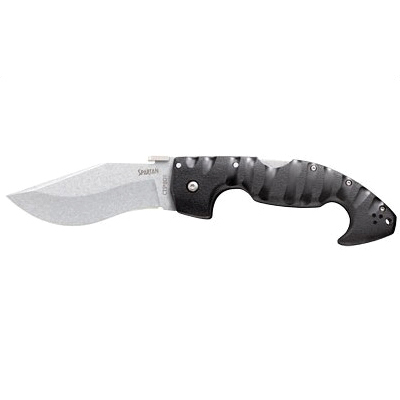 Cold Steel Spartan 4.5" Plain Drop Point Folding Knife, Silver - 21SC - Cold Steel