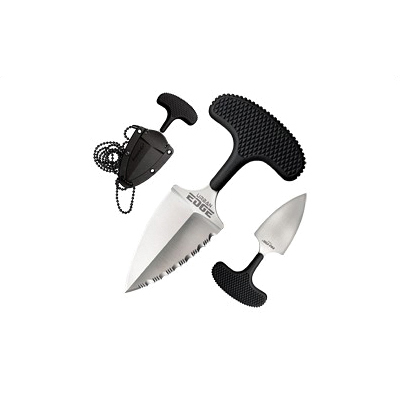 Cold Steel Best Pal 2.5" Half Plain Half Serrated Fixed Blade Push Knife With Sheath, Silver - 43XLS - Cold Steel
