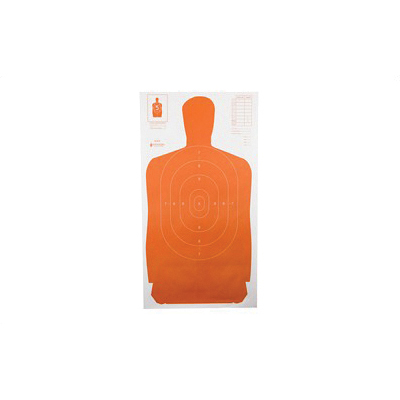 Action Target B-27S 24"x45" Standard Target w/ Full Size Orange Silhouette, 100/Box - B-27SORANGE-100 - Action Target