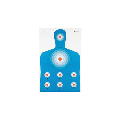 Action Target PR-CQ1 23"x35" High Visibility Fluorescent Target in Black/Blue/Red, 100/Box - PR-CQ1-100 - Action Target