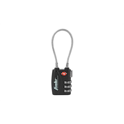 Firearm Safety Devices Corporation TSA Lock w/ Steel Cable, Black - TSA380RCB - Firearm Safety Device Corporation