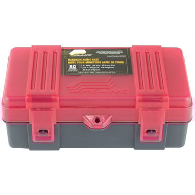 Plano 6 Pack 50rd .41 Mag/.44 Mag/.45 LC Handgun Ammunition Boxes, Charcoal/Rose - 122650 - Plano Synergy