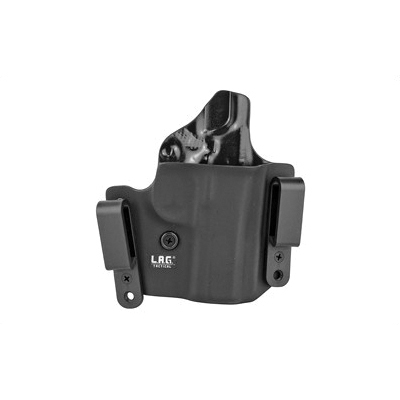 L.A.G. Tactical Defender Series OWB/IWB Right Hand Holster Fits 3" 1911, Black Kydex - 6007 - Lag Tactical