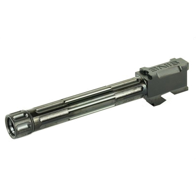 LanTac 9INE Glock 17 Threaded Fluted Barrel, Black - 01-GB-G17-TH-BLK - Lantac
