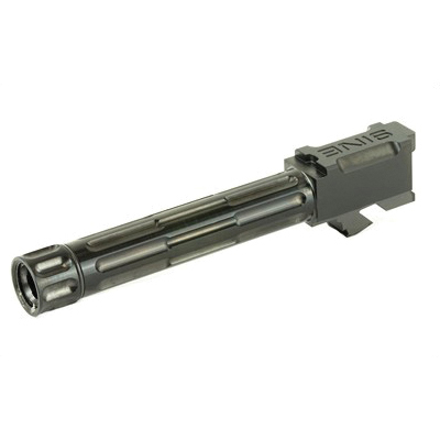 LanTac 9INE Glock 19 Threaded Fluted Barrel, Black - 01-GB-G19-TH-BLK - Lantac