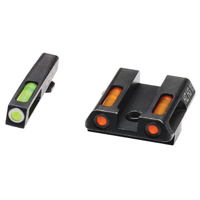Hi-Viz LiteWave H3 Glock 42/43 Tritium Litepipe Night Sight Set, Green/Orange - GLN421 - Hiviz