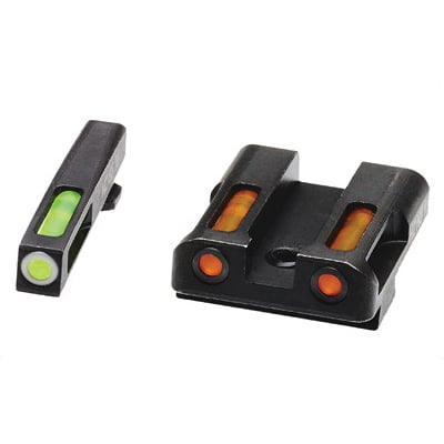 Hi-Viz LiteWave H3 Glock 17/19 Tritium Litepipe Night Sight Set, Green/Orange - GLN425 - Hiviz