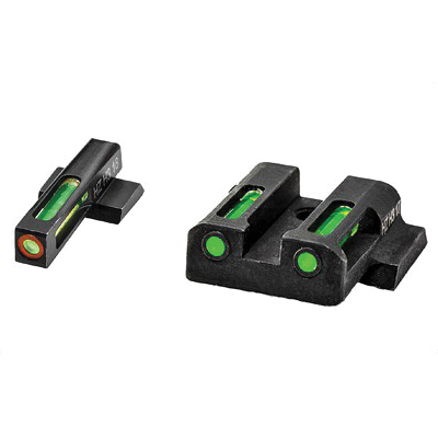 Hi-Viz LiteWave H3 Smith & Wesson M&P Shield Tritium Litepipe Green Night Sight Set With Orange Front Ring - MPSN521 - Hiviz
