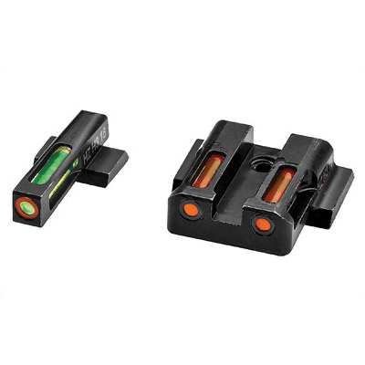 Hi-Viz LiteWave H3 Smith & Wesson M&P Shield Tritium Litepipe Night Sight Set, Green/Orange - MPSN621 - Hiviz